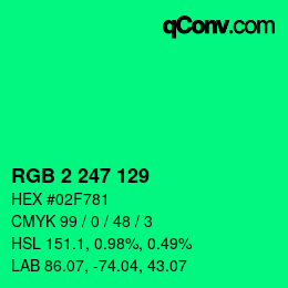 Color code: RGB 2 247 129 | qconv.com