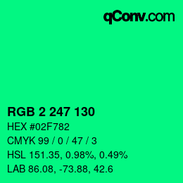 カラーコード: RGB 2 247 130 | qconv.com