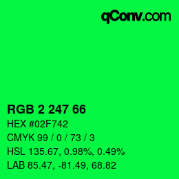 カラーコード: RGB 2 247 66 | qconv.com
