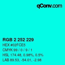 Color code: RGB 2 252 229 | qconv.com
