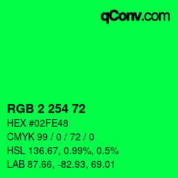 Color code: RGB 2 254 72 | qconv.com