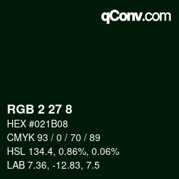 Color code: RGB 2 27 8 | qconv.com