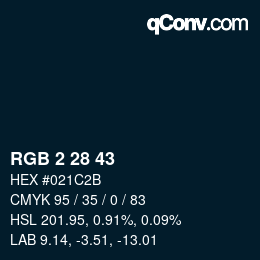 Color code: RGB 2 28 43 | qconv.com
