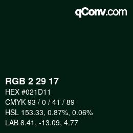 Farbcode: RGB 2 29 17 | qconv.com