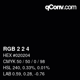 颜色代码: RGB 2 2 4 | qconv.com