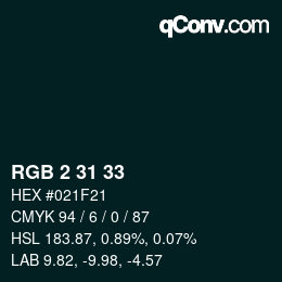 カラーコード: RGB 2 31 33 | qconv.com