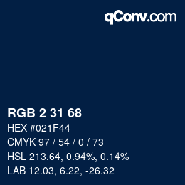 Color code: RGB 2 31 68 | qconv.com