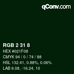 Color code: RGB 2 31 8 | qconv.com