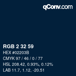 Color code: RGB 2 32 59 | qconv.com