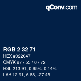 Color code: RGB 2 32 71 | qconv.com