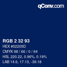 Color code: RGB 2 32 93 | qconv.com