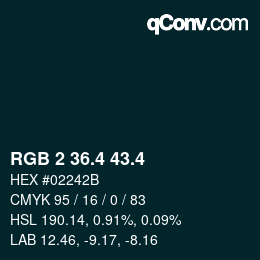 カラーコード: RGB 2 36.4 43.4 | qconv.com