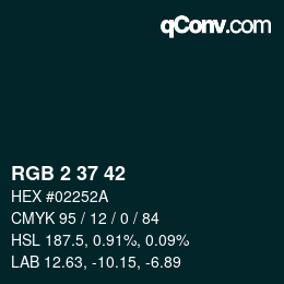 カラーコード: RGB 2 37 42 | qconv.com