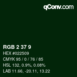 カラーコード: RGB 2 37 9 | qconv.com
