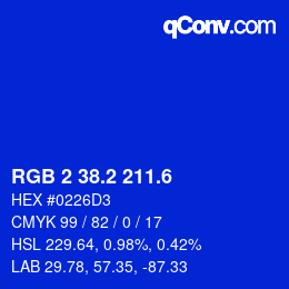 カラーコード: RGB 2 38.2 211.6 | qconv.com