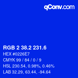 カラーコード: RGB 2 38.2 231.6 | qconv.com