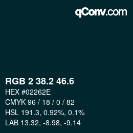 カラーコード: RGB 2 38.2 46.6 | qconv.com