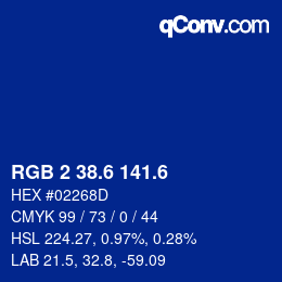 カラーコード: RGB 2 38.6 141.6 | qconv.com