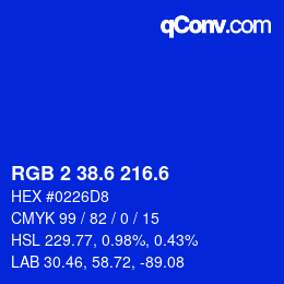 カラーコード: RGB 2 38.6 216.6 | qconv.com