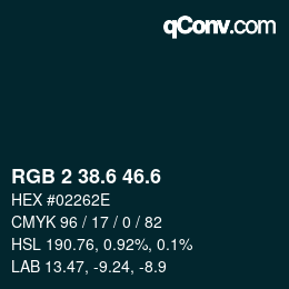 カラーコード: RGB 2 38.6 46.6 | qconv.com