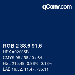 カラーコード: RGB 2 38.6 91.6 | qconv.com