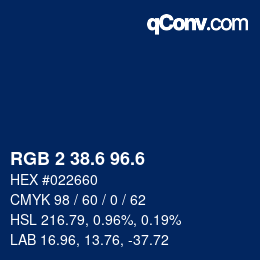 カラーコード: RGB 2 38.6 96.6 | qconv.com