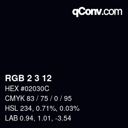 Color code: RGB 2 3 12 | qconv.com