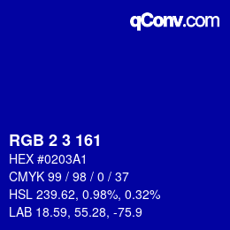 Color code: RGB 2 3 161 | qconv.com