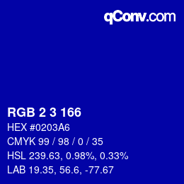 Color code: RGB 2 3 166 | qconv.com