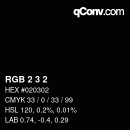 颜色代码: RGB 2 3 2 | qconv.com