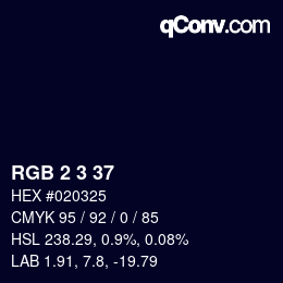 Farbcode: RGB 2 3 37 | qconv.com