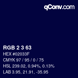 Color code: RGB 2 3 63 | qconv.com