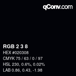 Farbcode: RGB 2 3 8 | qconv.com