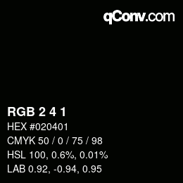 カラーコード: RGB 2 4 1 | qconv.com
