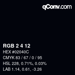 カラーコード: RGB 2 4 12 | qconv.com