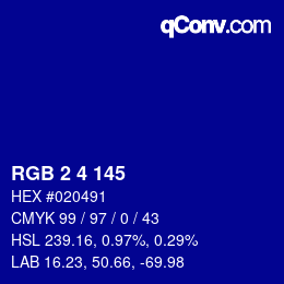 Color code: RGB 2 4 145 | qconv.com