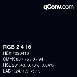 Color code: RGB 2 4 16 | qconv.com