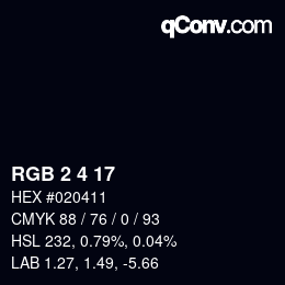 Color code: RGB 2 4 17 | qconv.com