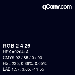 Color code: RGB 2 4 26 | qconv.com