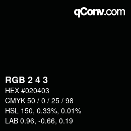 Color code: RGB 2 4 3 | qconv.com