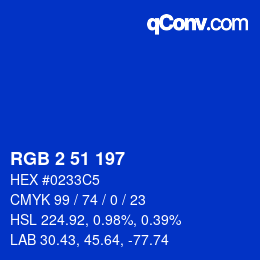 Código de color: RGB 2 51 197 | qconv.com