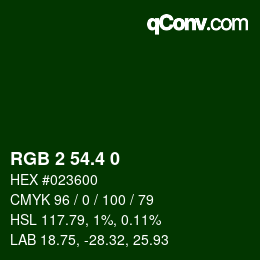 カラーコード: RGB 2 54.4 0 | qconv.com