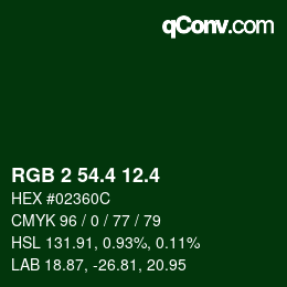 カラーコード: RGB 2 54.4 12.4 | qconv.com