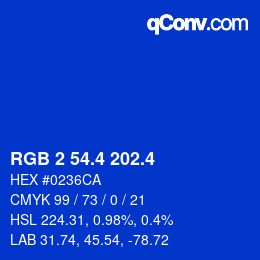 カラーコード: RGB 2 54.4 202.4 | qconv.com
