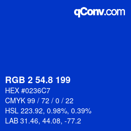 カラーコード: RGB 2 54.8 199 | qconv.com