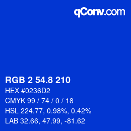カラーコード: RGB 2 54.8 210 | qconv.com