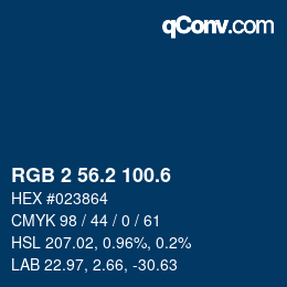 カラーコード: RGB 2 56.2 100.6 | qconv.com