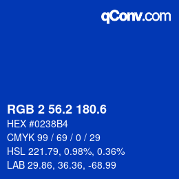 カラーコード: RGB 2 56.2 180.6 | qconv.com