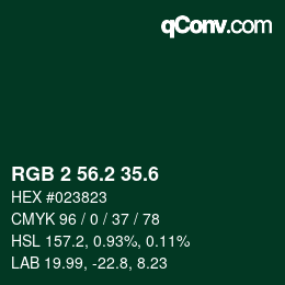 カラーコード: RGB 2 56.2 35.6 | qconv.com