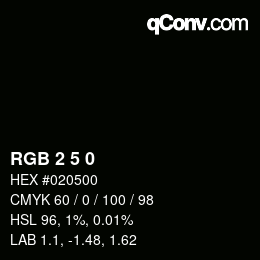 カラーコード: RGB 2 5 0 | qconv.com